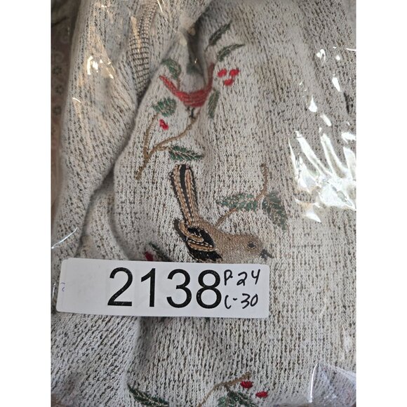 Womens Button-Up Bird Embroidered Cardigan Sweater Beige cottagecore boho - Picture 9 of 9